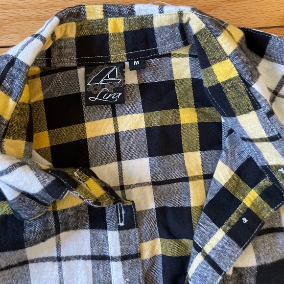 Lira yellow plaid tunic/top NWOT - Picture 4 of 7